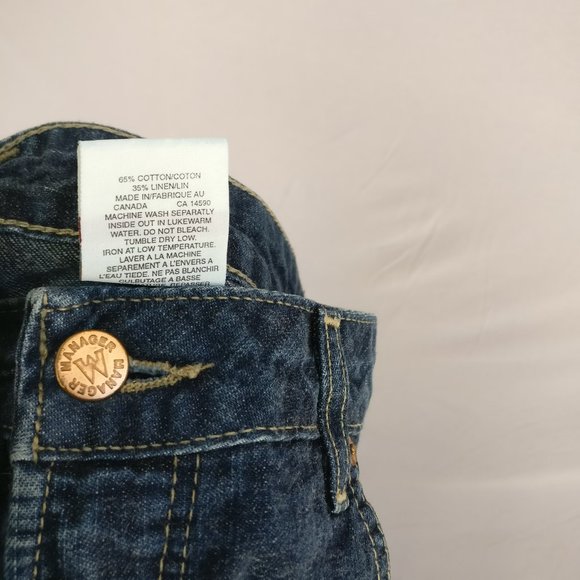 Highwaist Cotton/Linen blend Sailor Flared Jeans 30w +MEASUREMENT  35% Linen - Picture 6 of 9